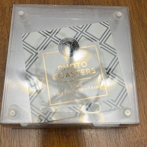 Modern Expressions photo coasters 4 pack 3”x3”, magnetic closure, silicone feet